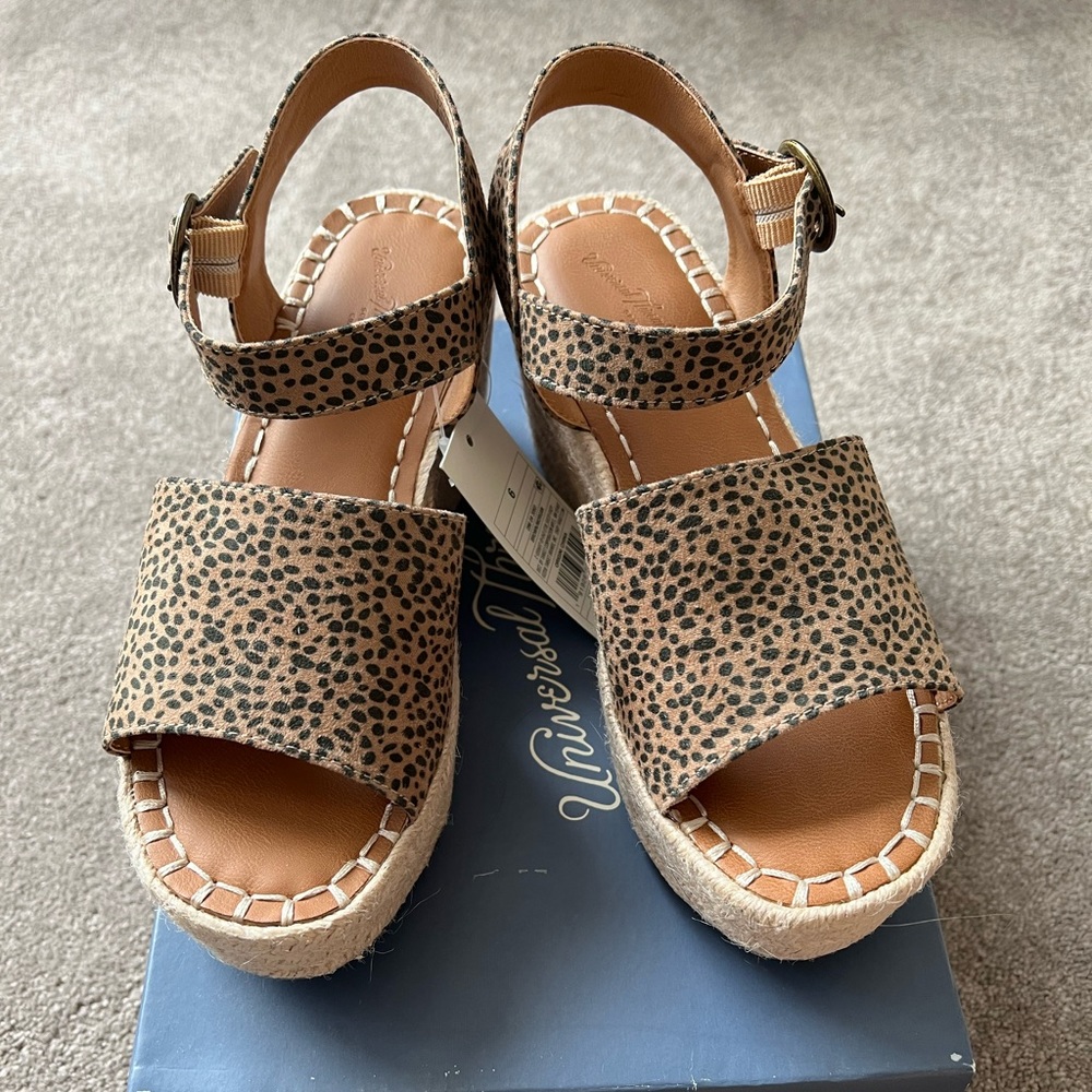NWT Universal Thread Morgan Espadrille Wedge in Leopard